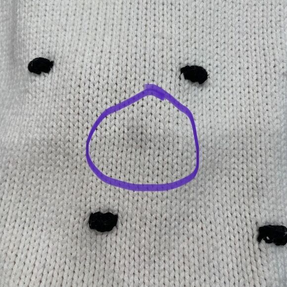 LOFT Polka Dot Embellished Cream Knit Sweater - Size: Small - Picture 6 of 7